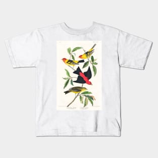 Louisiana Tanager and Scarlet Tanager from Birds of America (1827) Kids T-Shirt